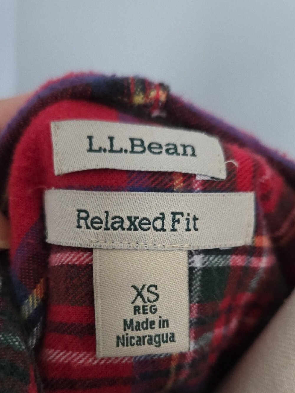 L.L. Bean Red Plaid Relaxed Fit Full-zip Hoodie - Picture 3 of 4